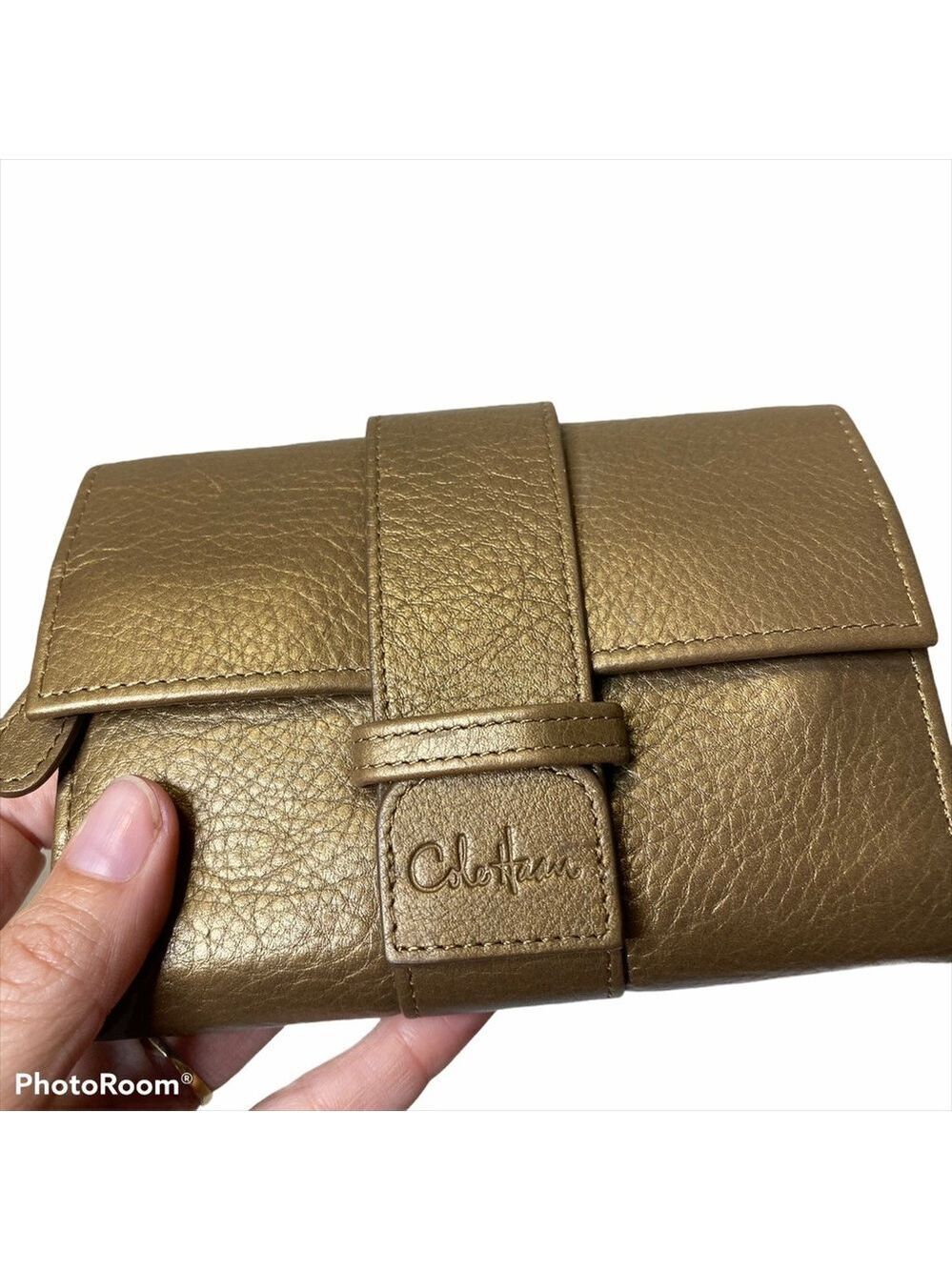 Cole Haan Gold brown wallet jewelry holder